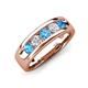 3 - Caleb 0.72 ctw Blue Topaz and Lab Grown Diamond Comfort Fit Men Wedding Band (6 mm) 