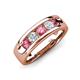 3 - Caleb 0.75 ctw Pink Tourmaline and Lab Grown Diamond Comfort Fit Men Wedding Band (6 mm) 