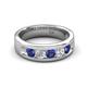 5 - Caleb 0.75 ctw Iolite and Lab Grown Diamond Comfort Fit Men Wedding Band (6 mm) 