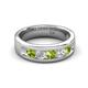 5 - Caleb 0.84 ctw Peridot and Lab Grown Diamond Comfort Fit Men Wedding Band (6 mm) 