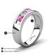 4 - Caleb 0.81 ctw Pink Sapphire and Lab Grown Diamond Comfort Fit Men Wedding Band (6 mm) 
