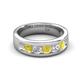 5 - Caleb 0.78 ctw Yellow Diamond and Lab Grown Diamond Comfort Fit Men Wedding Band (6 mm) 