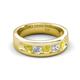 5 - Caleb 0.78 ctw Yellow Diamond and Lab Grown Diamond Comfort Fit Men Wedding Band (6 mm) 