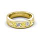 5 - Caleb 0.81 ctw Yellow Sapphire and Lab Grown Diamond Comfort Fit Men Wedding Band (6 mm) 