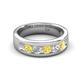 5 - Caleb 0.81 ctw Yellow Sapphire and Lab Grown Diamond Comfort Fit Men Wedding Band (6 mm) 