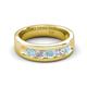 5 - Caleb 0.75 ctw Aquamarine and Lab Grown Diamond Comfort Fit Men Wedding Band (6 mm) 