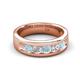 5 - Caleb 0.75 ctw Aquamarine and Lab Grown Diamond Comfort Fit Men Wedding Band (6 mm) 