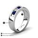 4 - Caleb 0.81 ctw Blue Sapphire and Lab Grown Diamond Comfort Fit Men Wedding Band (6 mm) 