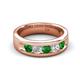 5 - Caleb 0.84 ctw Green Garnet and Lab Grown Diamond Comfort Fit Men Wedding Band (6 mm) 