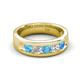 5 - Caleb 0.72 ctw Blue Topaz and Lab Grown Diamond Comfort Fit Men Wedding Band (6 mm) 