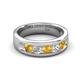 5 - Caleb 0.75 ctw Citrine and Lab Grown Diamond Comfort Fit Men Wedding Band (6 mm) 