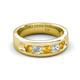 5 - Caleb 0.75 ctw Citrine and Lab Grown Diamond Comfort Fit Men Wedding Band (6 mm) 