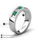 4 - Caleb 0.81 ctw Emerald and Lab Grown Diamond Comfort Fit Men Wedding Band (6 mm) 