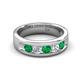 5 - Caleb 0.81 ctw Emerald and Lab Grown Diamond Comfort Fit Men Wedding Band (6 mm) 