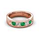 5 - Caleb 0.81 ctw Emerald and Lab Grown Diamond Comfort Fit Men Wedding Band (6 mm) 