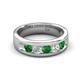 5 - Caleb 0.84 ctw Green Garnet and Lab Grown Diamond Comfort Fit Men Wedding Band (6 mm) 