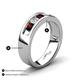 4 - Caleb 0.84 ctw Red Garnet and Lab Grown Diamond Comfort Fit Men Wedding Band (6 mm) 