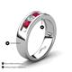4 - Caleb 0.81 ctw Ruby and Lab Grown Diamond Comfort Fit Men Wedding Band (6 mm) 