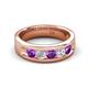 5 - Caleb 0.75 ctw Amethyst and Natural Diamond Comfort Fit Men Wedding Band (6 mm) 