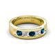 5 - Caleb 0.78 ctw Blue Diamond and Natural Diamond Comfort Fit Men Wedding Band (6 mm) 