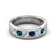 5 - Caleb 0.78 ctw Blue Diamond and Natural Diamond Comfort Fit Men Wedding Band (6 mm) 