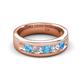 5 - Caleb 0.72 ctw Blue Topaz and Natural Diamond Comfort Fit Men Wedding Band (6 mm) 