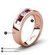 4 - Caleb 0.84 ctw Rhodolite Garnet and Natural Diamond Comfort Fit Men Wedding Band (6 mm) 