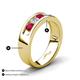 4 - Caleb 0.81 ctw Ruby and Natural Diamond Comfort Fit Men Wedding Band (6 mm) 