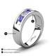 4 - Caleb 0.78 ctw Tanzanite and Natural Diamond Comfort Fit Men Wedding Band (6 mm) 