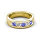 5 - Caleb 0.78 ctw Tanzanite and Natural Diamond Comfort Fit Men Wedding Band (6 mm) 