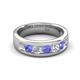 5 - Caleb 0.78 ctw Tanzanite and Natural Diamond Comfort Fit Men Wedding Band (6 mm) 