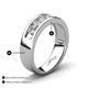 4 - Caleb 0.81 ctw White Sapphire and Natural Diamond Comfort Fit Men Wedding Band (6 mm) 