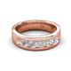 5 - Caleb 0.81 ctw White Sapphire and Natural Diamond Comfort Fit Men Wedding Band (6 mm) 