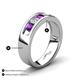 4 - Caleb 0.75 ctw Amethyst and Natural Diamond Comfort Fit Men Wedding Band (6 mm) 