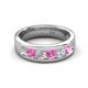 5 - Caleb 0.81 ctw Pink Sapphire and Natural Diamond Comfort Fit Men Wedding Band (6 mm) 