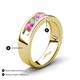 4 - Caleb 0.81 ctw Pink Sapphire and Natural Diamond Comfort Fit Men Wedding Band (6 mm) 