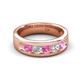 5 - Caleb 0.81 ctw Pink Sapphire and Natural Diamond Comfort Fit Men Wedding Band (6 mm) 