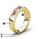 4 - Caleb 0.75 ctw Pink Tourmaline and Natural Diamond Comfort Fit Men Wedding Band (6 mm) 