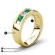 4 - Caleb 0.81 ctw Emerald and Natural Diamond Comfort Fit Men Wedding Band (6 mm) 