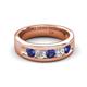 5 - Caleb 0.75 ctw Iolite and Natural Diamond Comfort Fit Men Wedding Band (6 mm) 