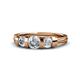 1 - Raea 1.10 ctw Lab Grown Diamond (5.00 mm) Women Three Stone Engagement Ring 