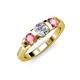 3 - Raea 1.13 ctw Lab Grown Diamond and Pink Tourmaline Three Stone Engagement Ring 