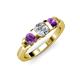 3 - Raea 1.13 ctw Lab Grown Diamond and Amethyst Three Stone Engagement Ring 