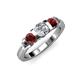 3 - Raea 1.19 ctw Lab Grown Diamond and Red Garnet Three Stone Engagement Ring 