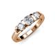 3 - Raea 1.10 ctw Lab Grown Diamond (5.00 mm) Women Three Stone Engagement Ring 