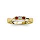4 - Rylai 0.18 ctw Natural Diamond (2.70 mm) and Red Garnet Three Stone Engagement Ring  