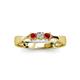 4 - Rylai 0.18 ctw Natural Diamond (2.70 mm) and Ruby Three Stone Engagement Ring  