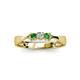 4 - Rylai 0.18 ctw Natural Diamond (2.70 mm) and Green Garnet Three Stone Engagement Ring  