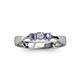 4 - Rylai 0.14 ctw Natural Diamond (2.70 mm) and Iolite Three Stone Engagement Ring  