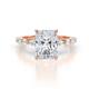 1 - Laila 3.04 ctw IGI Certified Lab Grown Diamond Radiant Shape Hidden Halo Engagement Ring 